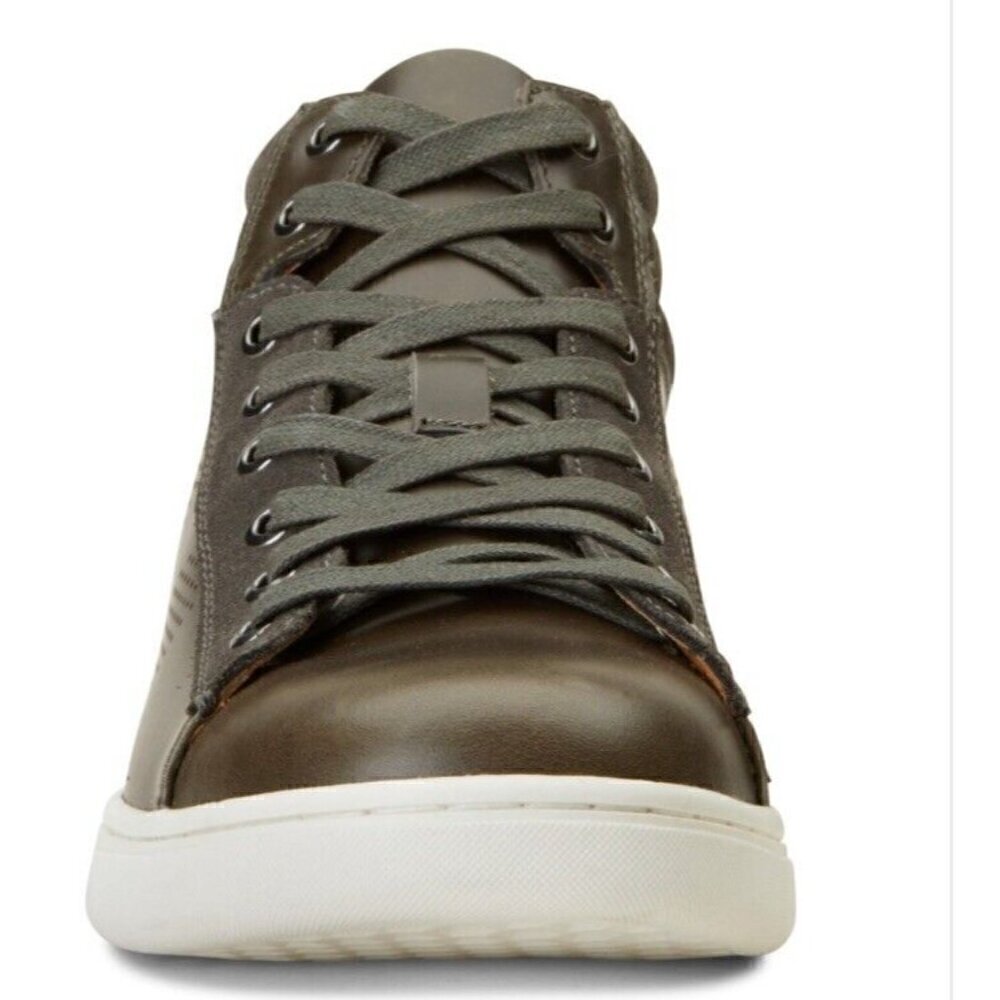 Vionic High Top Supportive Malcom Sneaker Mens 8 Greige Green Leather New - Picture 5 of 5